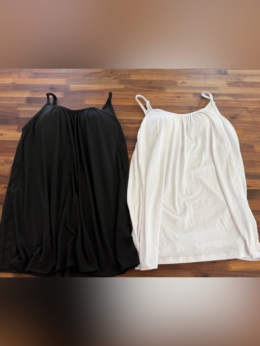 Bundle of 2 Built in bra Spaghetti Strap Tank Tops from Costco